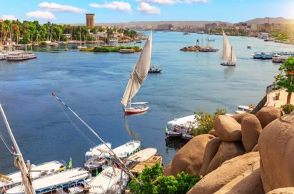 Egypt Aswan The Nile Boats