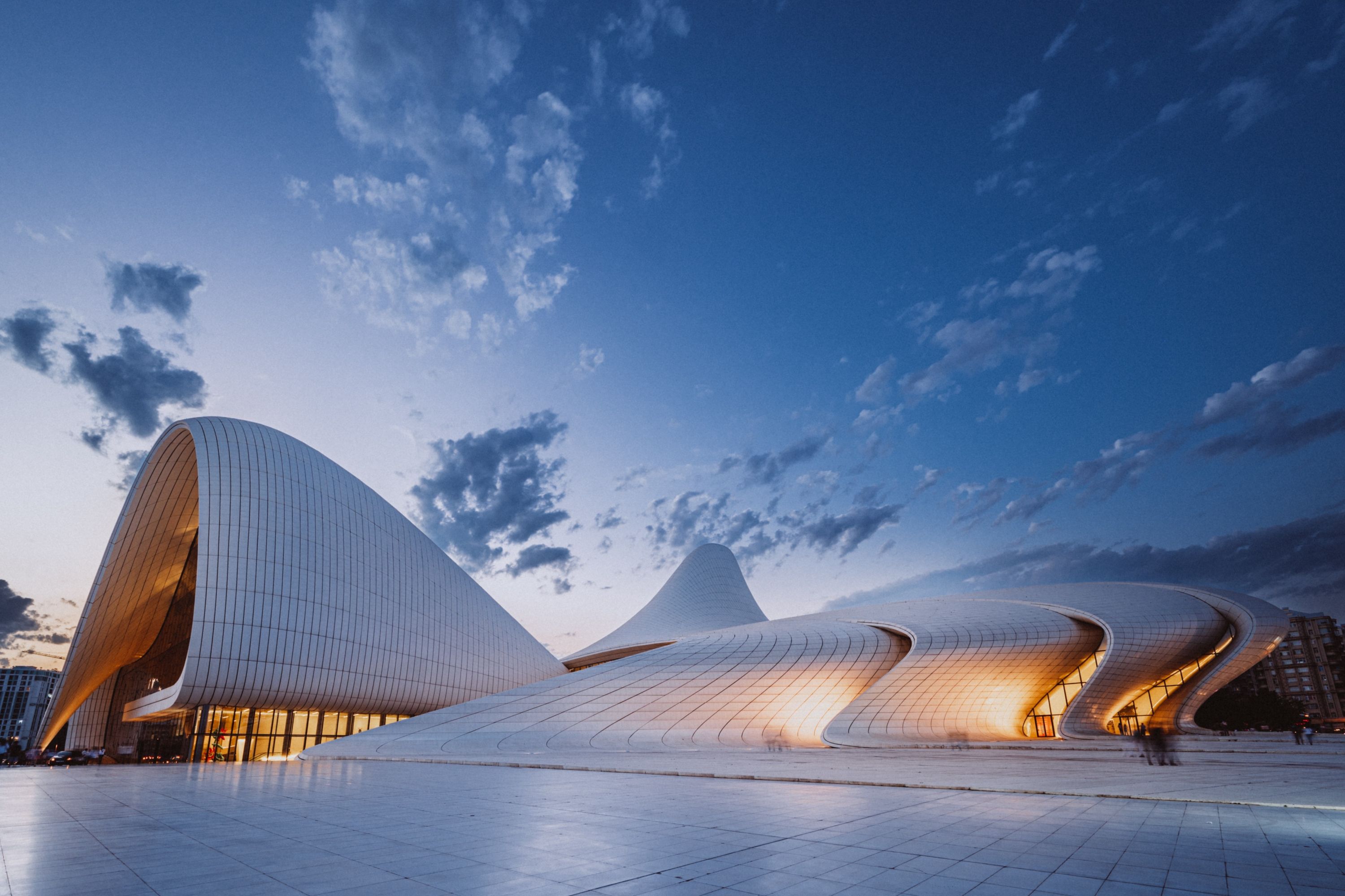 Azerbaijan Baku Heydar Aliyev Centre Evening