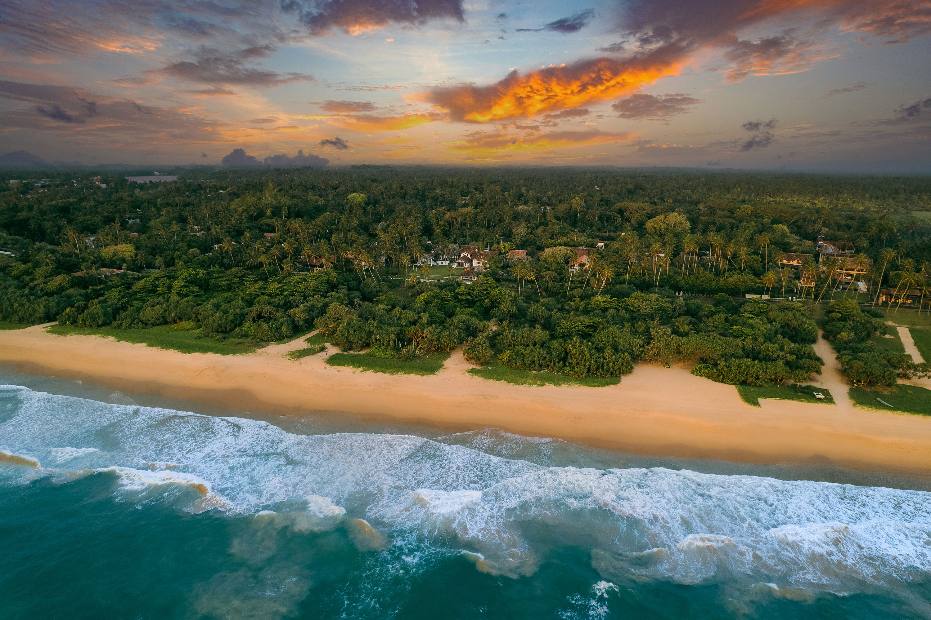 Aerial Beach Sunset