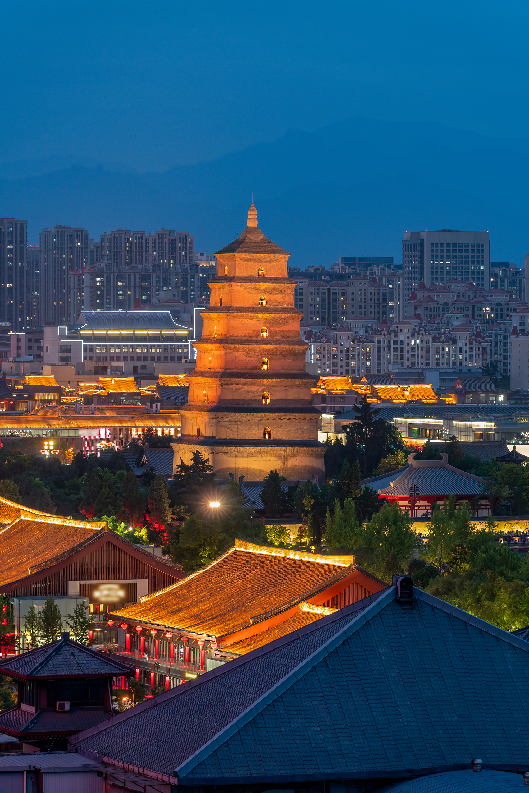 Den Store Vilde Gås Pagode rejser sig over Xi’ans tage