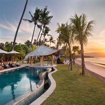 The Sankara Beach Penida Pool Sunset