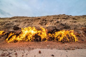 Azerbaijan Yanardag Burning Ground Natural Gas Fire