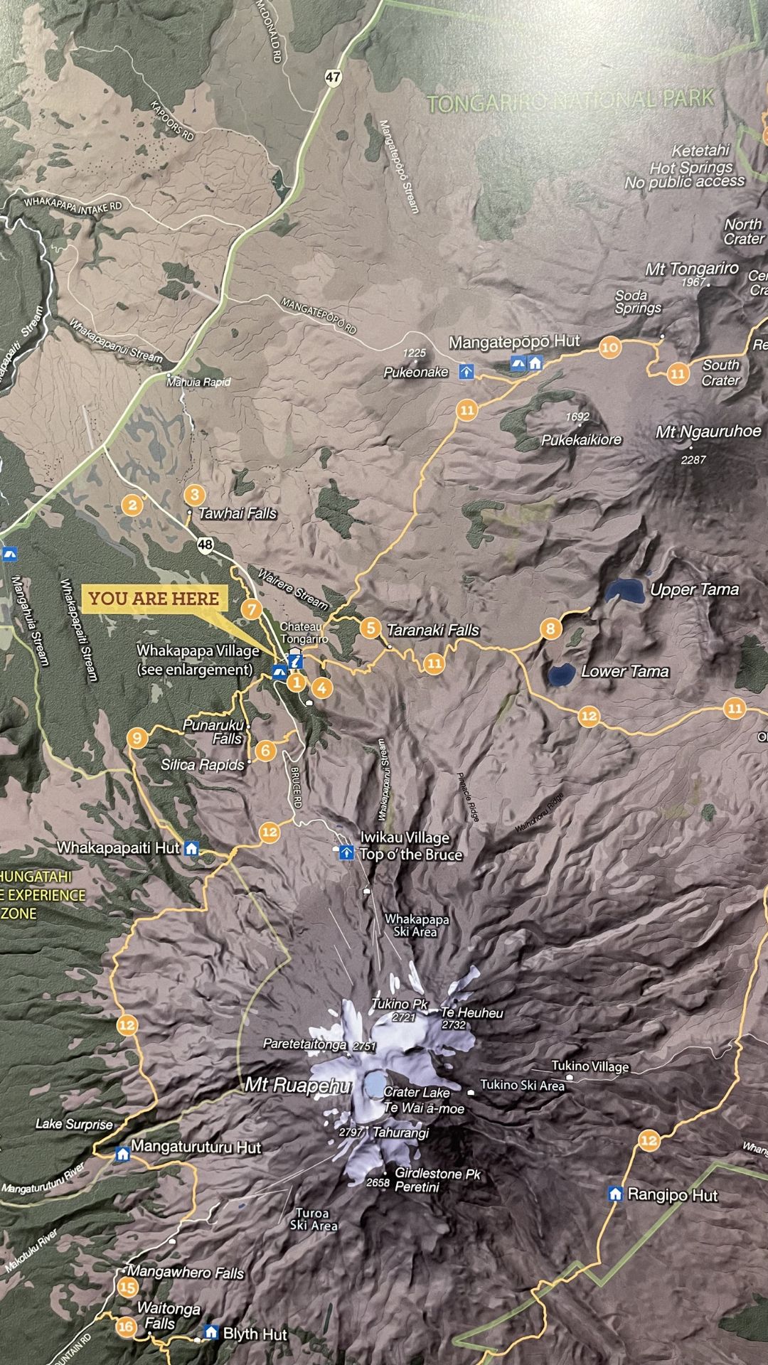 kort over tama lakes