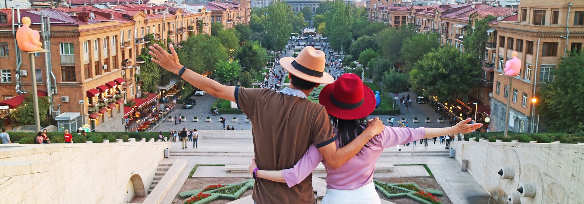 Armenia Yerevan Couple At Yerevan Cascade