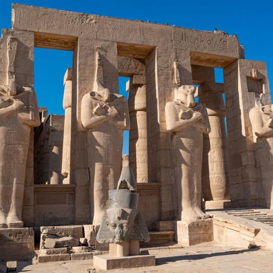 Egypt Luxor Theban Ramesseum Memorial Temple Pharaoh Ramesses II