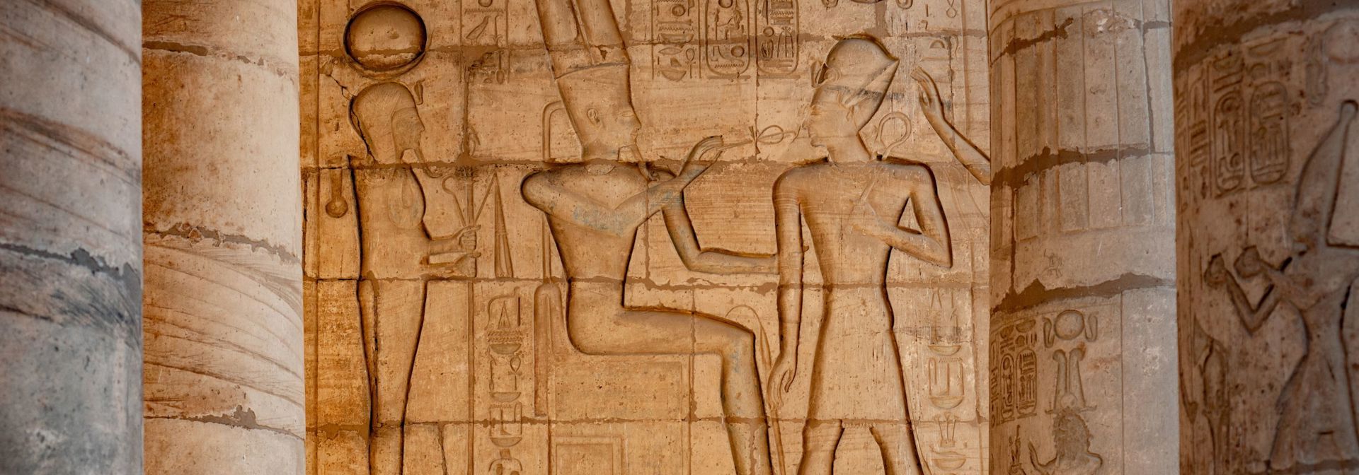 Egypt Luxor Theban Ramesseum Memorial Temple Pharaoh Ramesses II Hieroglyphic Relief