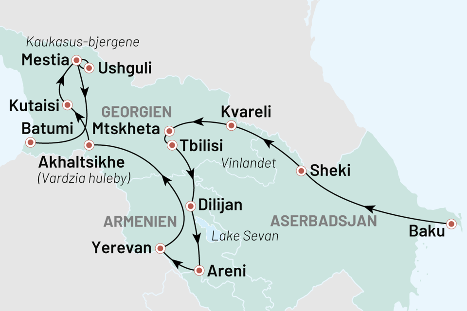 Georgien Kaukasus Fra Det Kaspiske Hav Til Sortehavet