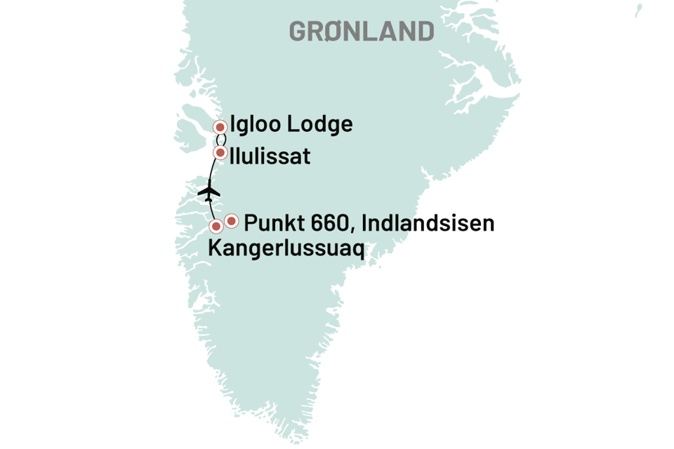 Groenland Vinter I Kangerlussuaq Ilulissat Og Igloo Lodge