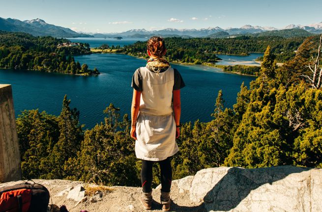 Argentina Bariloche Nahuel Huapi Lake Hiker