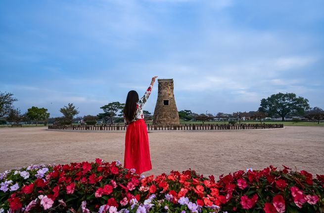 Sydkorea Gyeongju Kvinde Ved Cheomseongdae