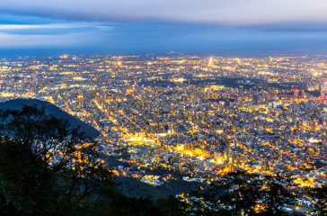 Hokkaido Sapporo Udsigt Fra Mount Moiwa Aften