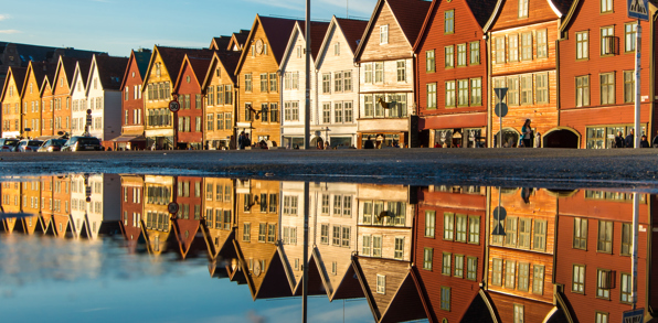 Vores krydstogt starter i smukke Bergen...