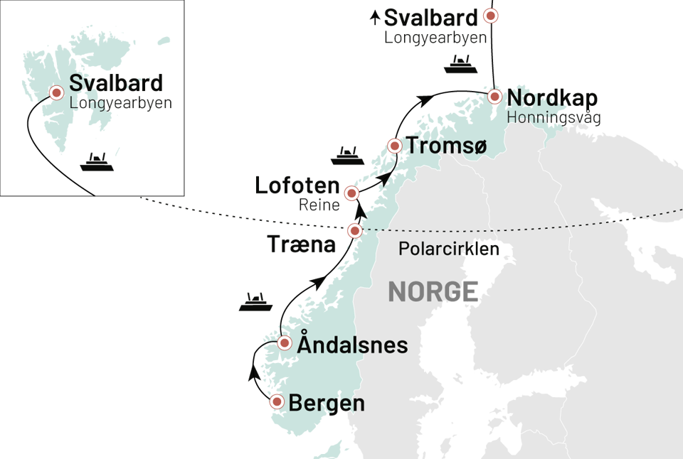 Krydstogt Norge+Svalbard 2025