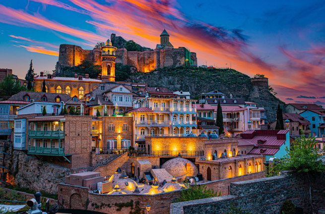 Tbilisi Gamle By Aften